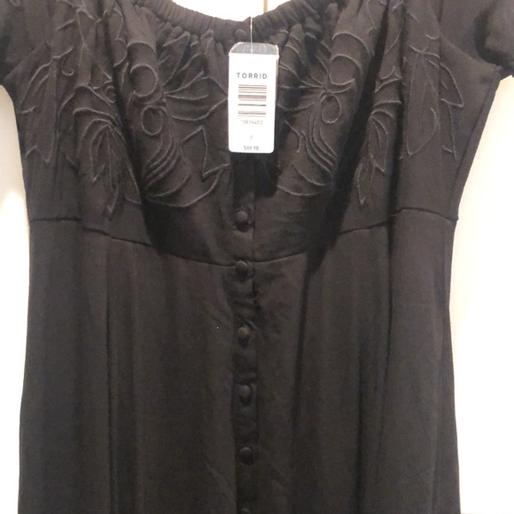 Torrid long black off the shoulders dress 2 - Picture 3 of 4